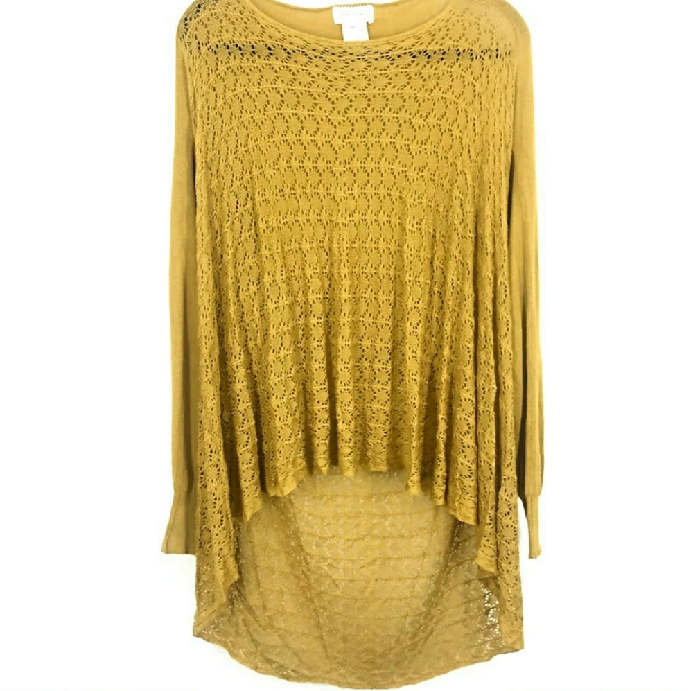 COPY - Grave & Lace yellow/gold lace knit shirt med/lrg